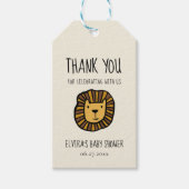 可愛いジャングルライオンベビーシャワー ギフトタグ (正面)