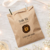 可愛いジャングルライオンベビーシャワー フェイバーバッグ (クリップ留めされた状態)