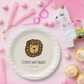 可愛いジャングルライオンベビーシャワー ペーパープレート (パーティー)