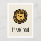 可愛いジャングルライオン赤ちゃんシャワーありがとう ポストカード (正面)