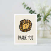 可愛いジャングルライオン赤ちゃんシャワーありがとう ポストカード (スタンド正面)