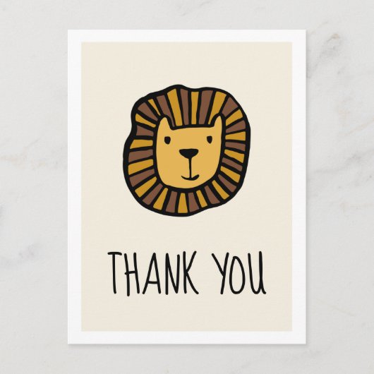 可愛いジャングルライオン赤ちゃんシャワーありがとう ポストカード (正面)