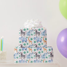 可愛いジャングルワイルドアニマルラッピング紙