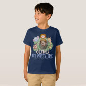 可愛いジャングル動物の写真枠 Tシャツ (正面フル)