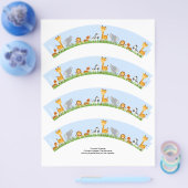 可愛いジャングル動物の男の子プレーンカップケーキラッパー チラシ (シングル)