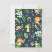 可愛いジャングル動物サファリ赤ちゃんシャワー サンキューカード (裏面)