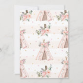 可愛いジャングル動物トライバルワイルドワン誕生日 招待状 (裏面)