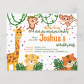 可愛いジャングル動物パーティー予算テンプラット (正面)