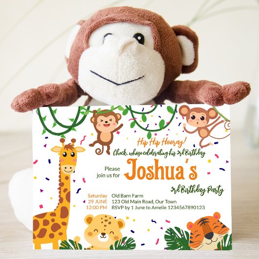 可愛いジャングル動物パーティー予算テンプラット