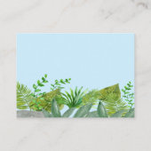 可愛いジャングル動物ブルーベビーシャワーベビー エンクロージャーカード (裏面)