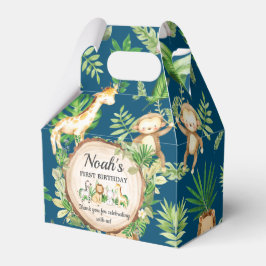 可愛いジャングル動物1歳の誕生日ありがとう フェイバーボックス