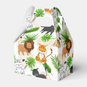 可愛いジャングル猫さまざまな野生動物のパーティーボックス フェイバーボックス (裏面サイド)