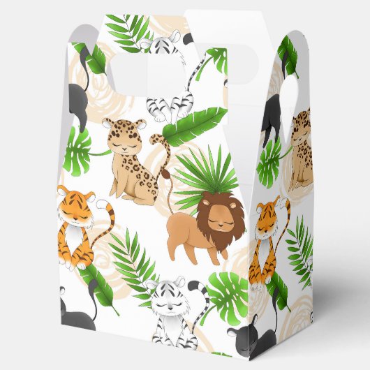 可愛いジャングル猫さまざまな野生動物のパーティーボックス フェイバーボックス (オープン)