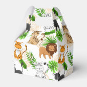 可愛いジャングル猫さまざまな野生動物のパーティーボックス フェイバーボックス (正面サイド)