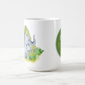 可愛いジャングル象の追加モノグラム コーヒーマグカップ (中央)