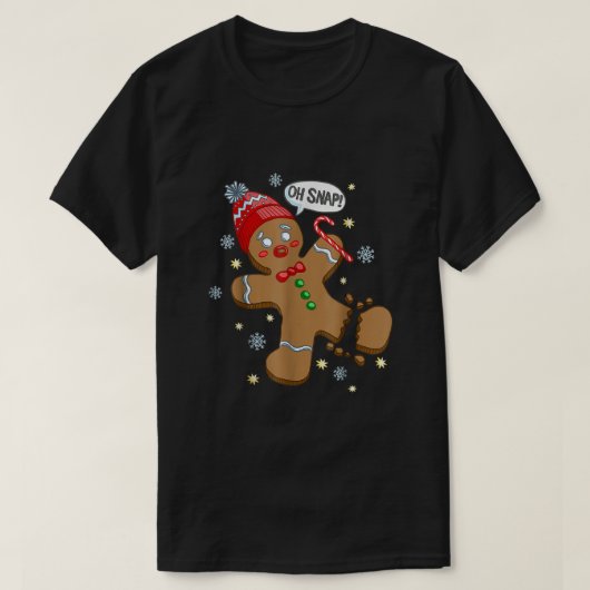可愛いジンジャーブレッドマンオスナッおもしろいプクリスマスキャンディ Tシャツ (デザイン正面)
