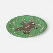 可愛いジンジャーブレッドマンボーイクリスマスキャンディカン ペーパープレート (アングル)