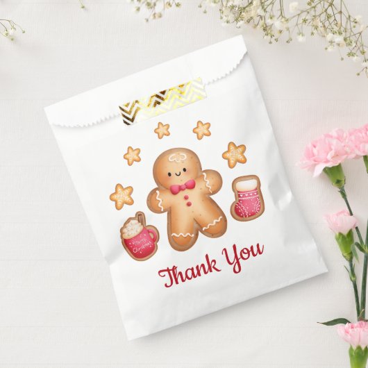 可愛いジンジャーブレッドマンメリークリスマスサンキューサンキュー フェイバーバッグ (封をした状態)