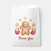 可愛いジンジャーブレッドマンメリークリスマスサンキューサンキュー フェイバーバッグ (正面)