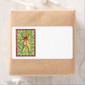 可愛いジンジャーブレッドマン吹ズホーン、クリスマスキャンディ ラベル (インサイチュ)