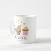 可愛いスイーティー明るい色水彩カップケーキ  コーヒーマグカップ (正面左)