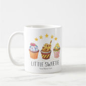 可愛いスイーティー明るい色水彩カップケーキ  コーヒーマグカップ (左)