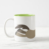 可愛いスウィフト漫画の馬のマグ ツートーンマグカップ (左)