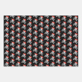 可愛いスカルとクロスボーンズ柄パイレーツテーマ ラッピングペーパーシート (正面)