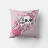 可愛いスカルとピンクギター クッション (裏面)