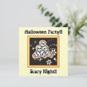 可愛いスカルの山ハロウィンカスタム製品 招待状 (スタンド正面)