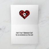 可愛いスカルの赤市松模様にハート シーズンカード (内部)