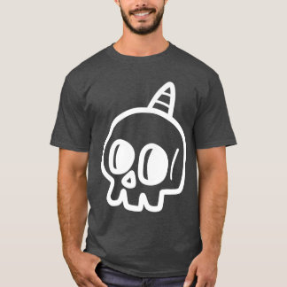 可愛いスカルパンクロックスケルトンゴシックグリムハロウィー Tシャツ