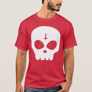 可愛いスカルパンクロックスケルトンゴシックグリムハロウィー Tシャツ