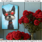 可愛いスクラッフィー黒犬ハートゴーグルBW8デコペ 薄葉紙