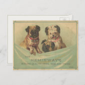 可愛いスクラップブック犬付きヴィンテージはがき ポストカード (正面/裏面)