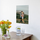 可愛いスクリプトお洒落カップル写真金ゴールドを愛する 箔ポスター (レイダウン (キッチン))