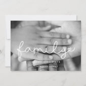 可愛いスクリプトファミリーフォトクリスマス シーズンカード (正面)