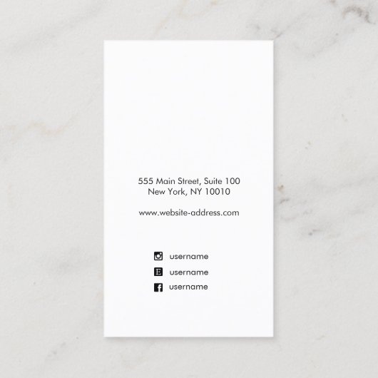 可愛いスクリプトフォントイヤリング表示名刺 名刺 (裏面)