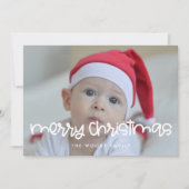 可愛いスクリプトメリークリスマスフォト シーズンカード (正面)