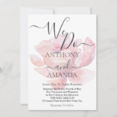 可愛いスクリプト水カラーバラオーバーレイスクリプト 招待状 (正面)