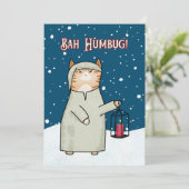 可愛いスクルージ漫画キャットクリスマスキャロル非写真 シーズンカード (スタンド正面)