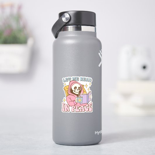 可愛いスケルトンがピースビ読ニールで私を許可 シール (HydroFlask)
