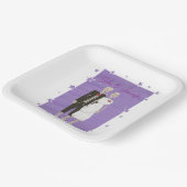 可愛いスケルトンのラベンダースターハロウィン結婚ズ ペーパープレート (傾斜あり)