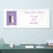 可愛いスケルトンカップル結婚ハロウィーンの看板 横断幕 (トレードショー)