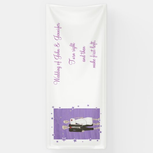 可愛いスケルトンカップル結婚ハロウィーンの看板 横断幕 (縦)