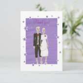 可愛いスケルトンサンキューカードハロウィン結婚ズ サンキューカード (スタンド正面)