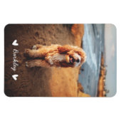 可愛いスタイリッシュハートペットの写真名 |白 マグネット (横)