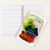 可愛いスタイリッシュ漫画ふわふわ猫モノグラム ノートブック (内側)