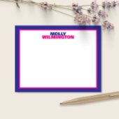 可愛いスタック名青ピンク縁どのおもしろい文房具 ノートカード