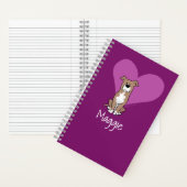 可愛いスタフィーの犬のハートスパイラル ノートブック (内側)